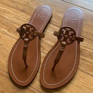 Tory Burch Brown Mini Miller Flat Sandals